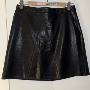 Zara faux leather black mini skirt